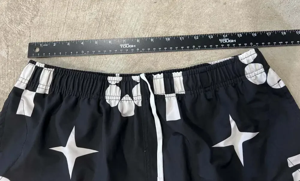 Purple Brand Monogram Swim Trunks Black White Logo Print XL Shorts